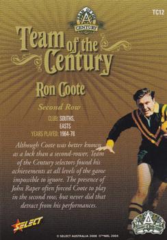 2008 NRL Centenary - Team of the Century #TC12 Ron Coote Back
